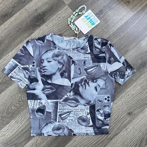 Peppermayo Mesh Baby Tee US 0 - Riley Hubatka Collab